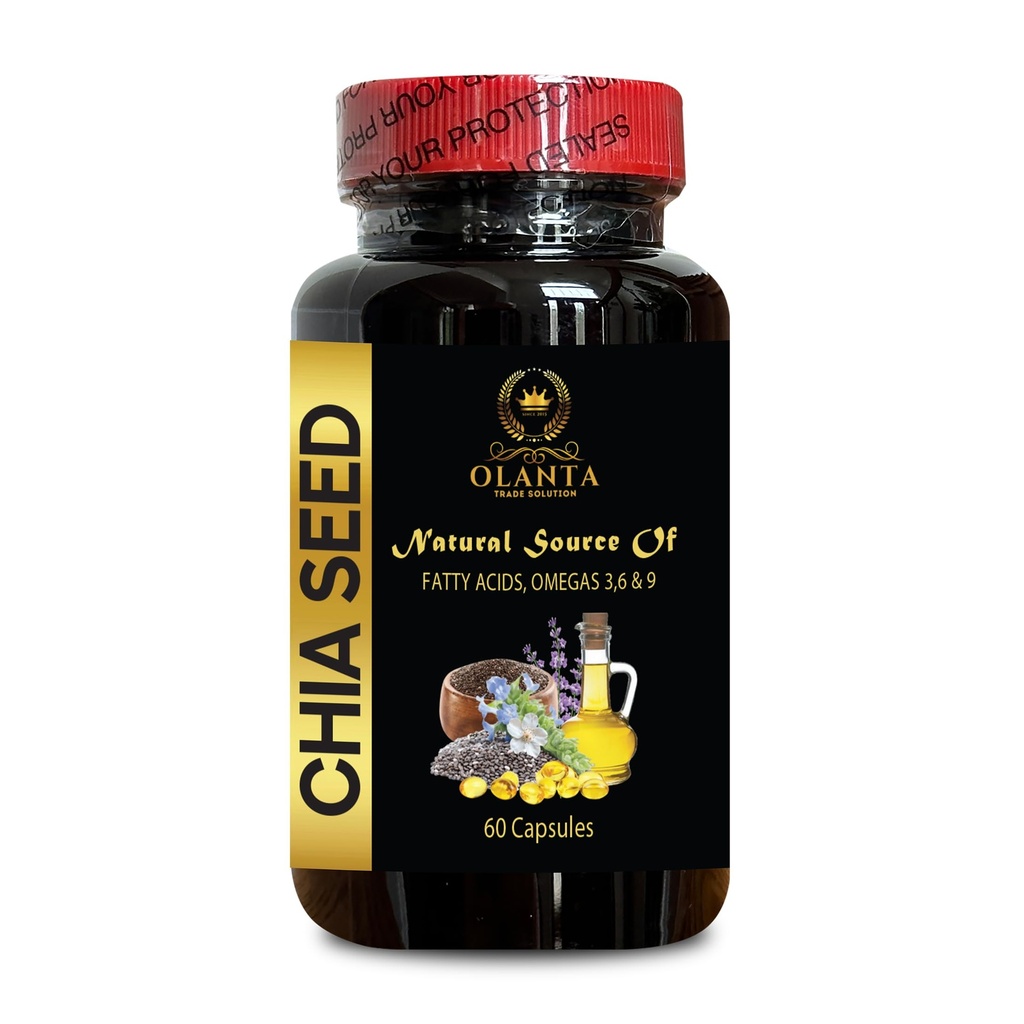CHIA Seed Extract Oil - Chia Seed Oil, Packed with Omega 3, 6, 9 and Essential Fatty Acids, Digestive Support Immunity, chia Seeds Keto - 1 Bottle 60 Capsules