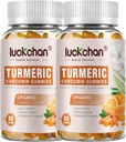 Turmeric and Ginger Gummys (2 Pack) - 配有黑辣椒的Turmeric Curcumin 和 Ginger 辅料,用于免疫支持健康皮肤 - Vegan Turmeric Gummys for 成人 - Gluten Free, Low Sugar