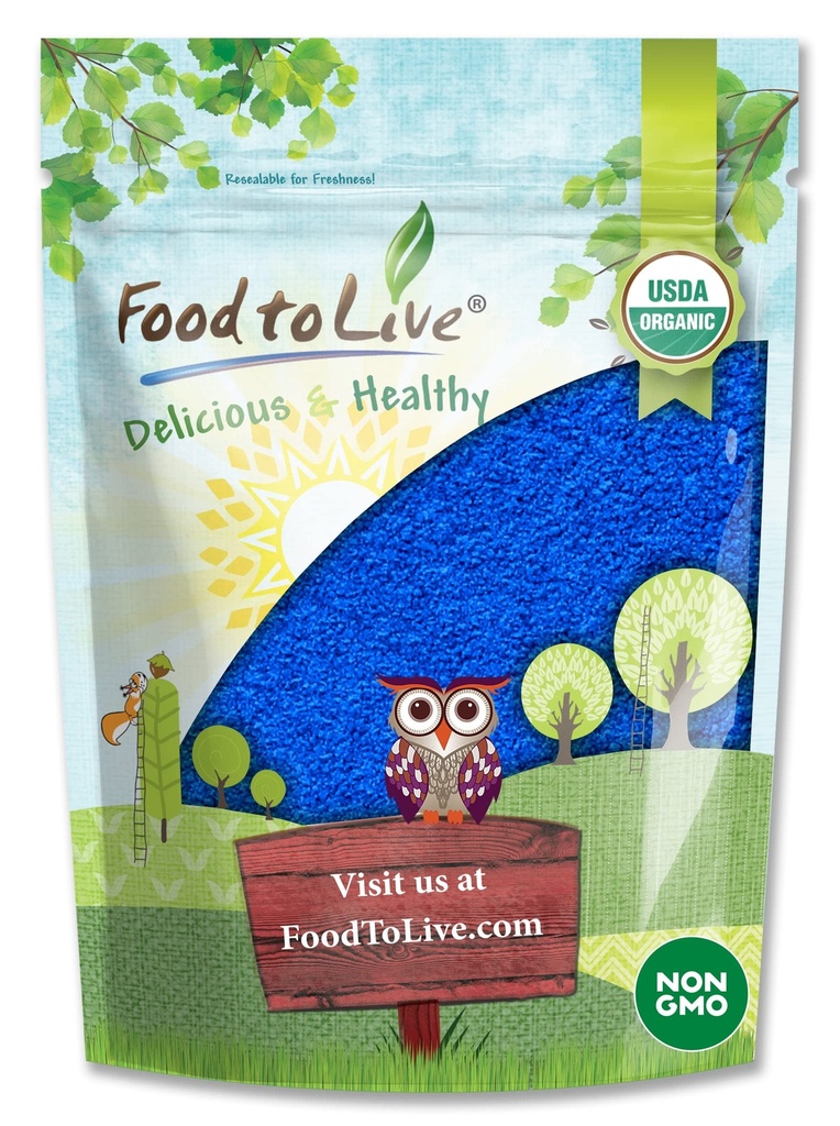 Food to Live Organic Blue Spirulina Powder, 1 Pound – Non-GMO, Pure Raw Blue-Green Algae Extract, Vegan, Non-Irradiated, Great for Juices, Smoothies, Shakes, Drinks, and Food Coloring