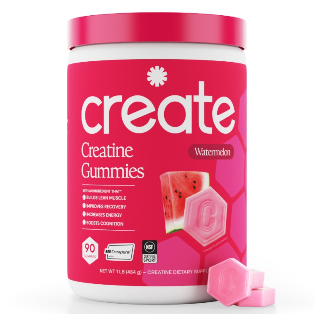 创建供男性和女性使用的Creatine Monohydrate Gummys -- -- 推动焦点、力量和耐力、抗汞公式、Vegan、Gluten-Free、Non-GMO、每Gummy1.5克克里坦(Watelon,90厘米)
