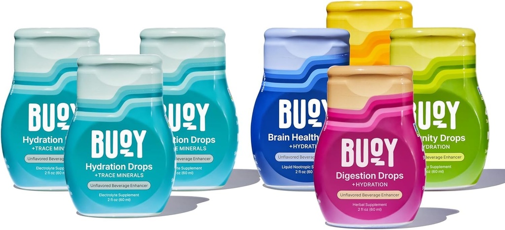 Buoy Electrolyte Drops Varige Pack Bundle 280 services no Sugar, no Sweeteners – Dietitian 推荐 – Trace Minerals – 有意不爱地添加到任何饮料中