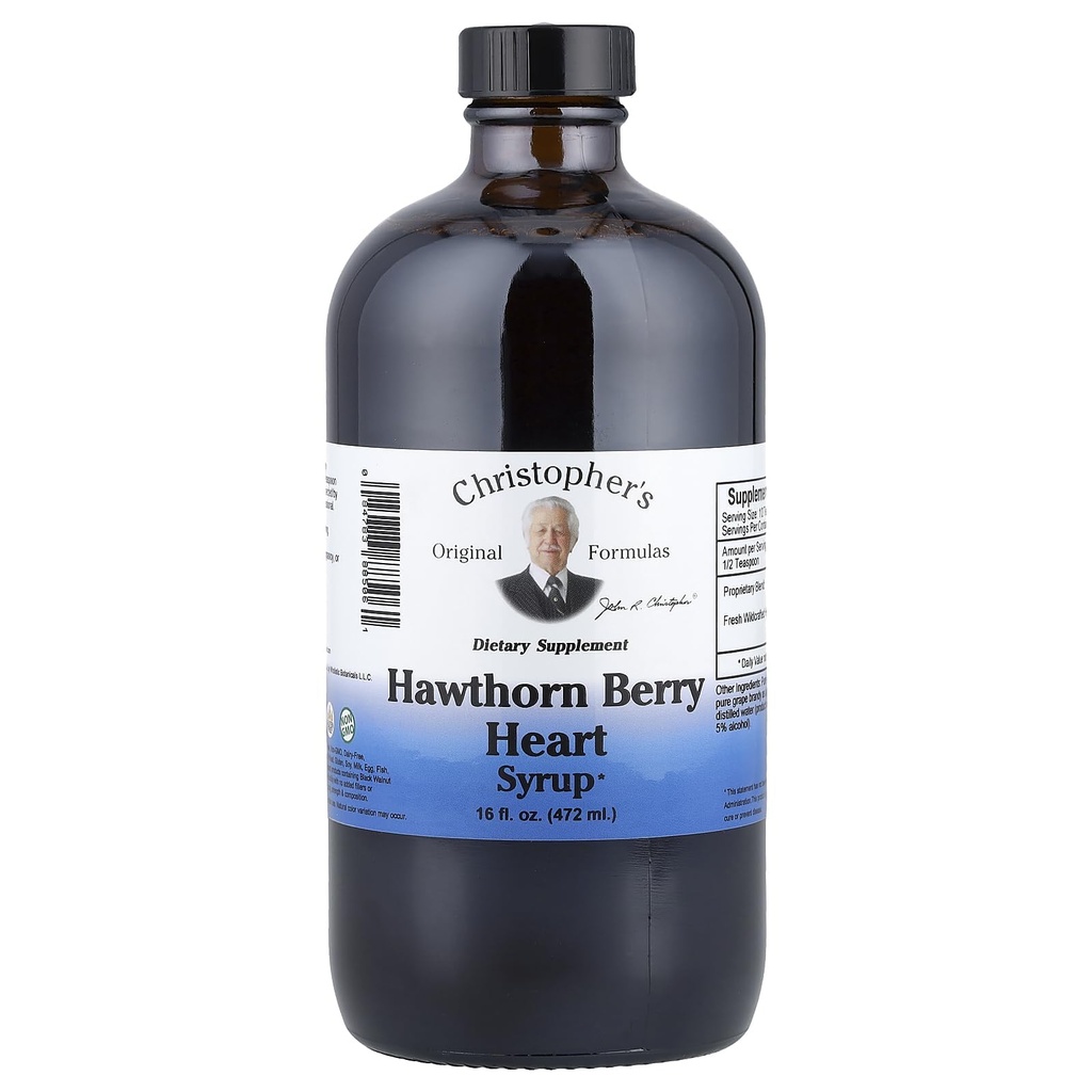 克里斯托弗的原始公式 Hawthorn Berry Heart Syrup - 16 fl oz → 天然草本植物混合物,用于一般健康