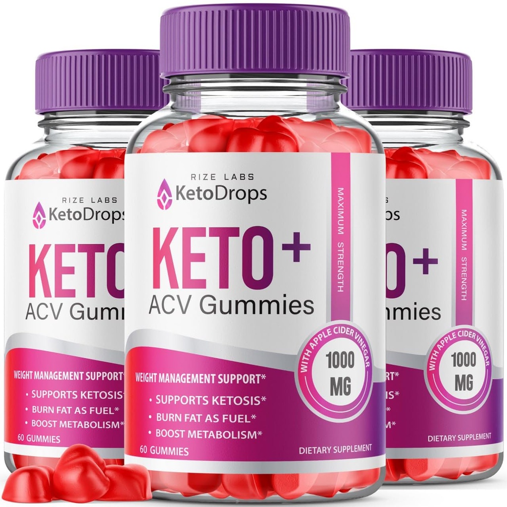 rize labs (Pack of 3 Keto Drops Keto+ACV Gummies for Weight Health, Advanced KetoDrops Gomitas Reviews Vitamin B12, B6 (180 Gummies)