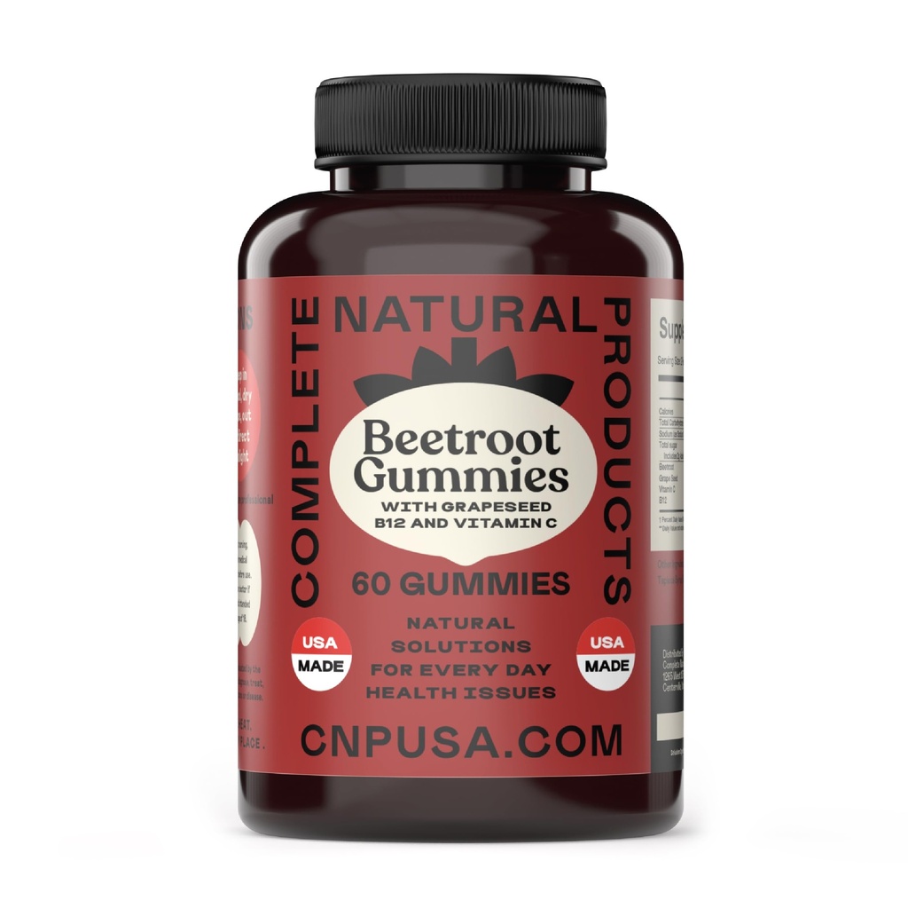 Beetroot Plus Gummies - 60 Count with Grapeseed, Vitamin B12, and Vitamin C