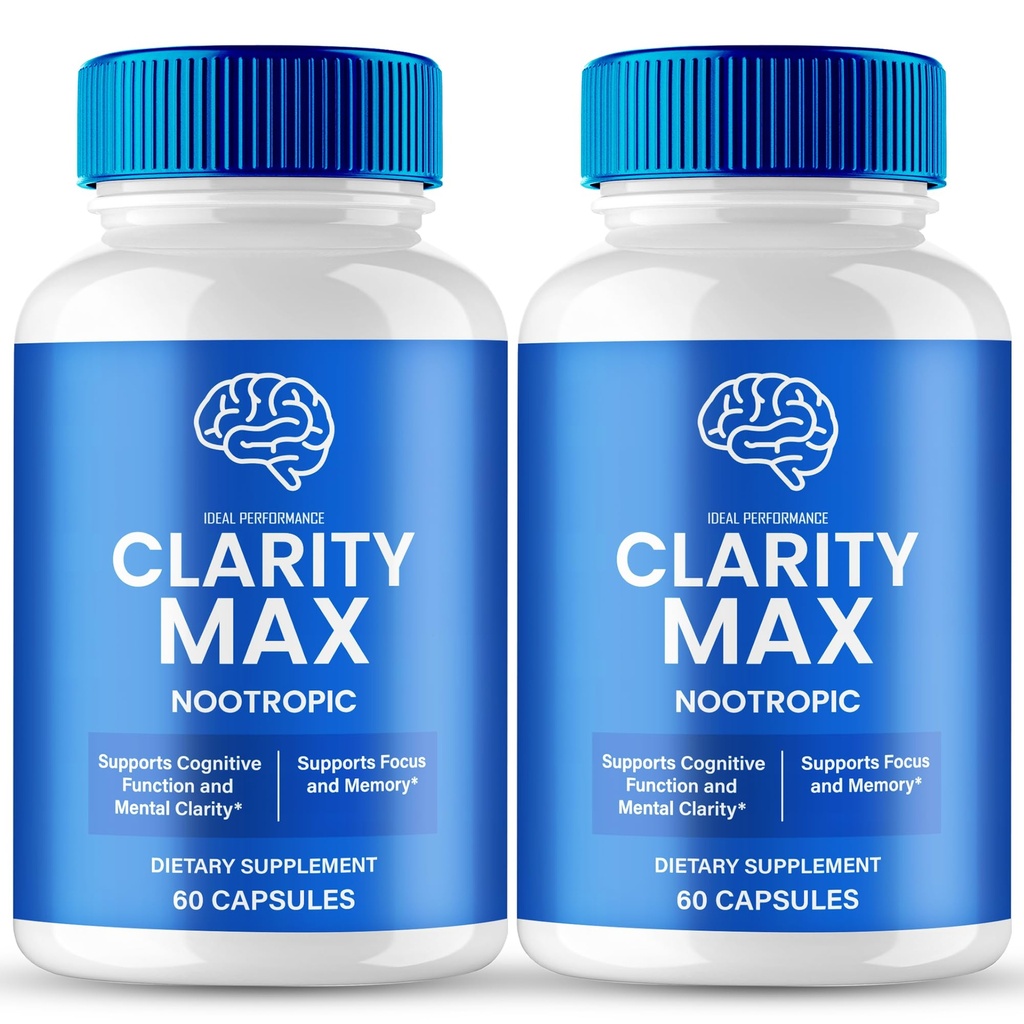 Clarity Max Capsules, Official ClarityMax Supplement for Brain Health & Memory Support - Maximum Strength, Advanced Formula Nootropic Pills, All Natural Clarity Max Support Reviews (2 Pack)