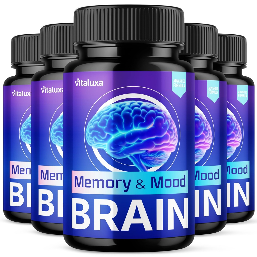 (5 Pack) Brain Memory and Mood Capsules, Memory & Mood Brain Capsulas Supplement, Brain Health & Loss Support Pills, Cleansing Double Clean Pastillas, Advanced Wellness Nootropic Pills Reviews (300ct)