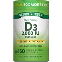 大自然的真理维生素D3 2000 IU 成人软胶 150 Counter QQ 高概率 QX Non-GMO 和 Gluten 免费补充