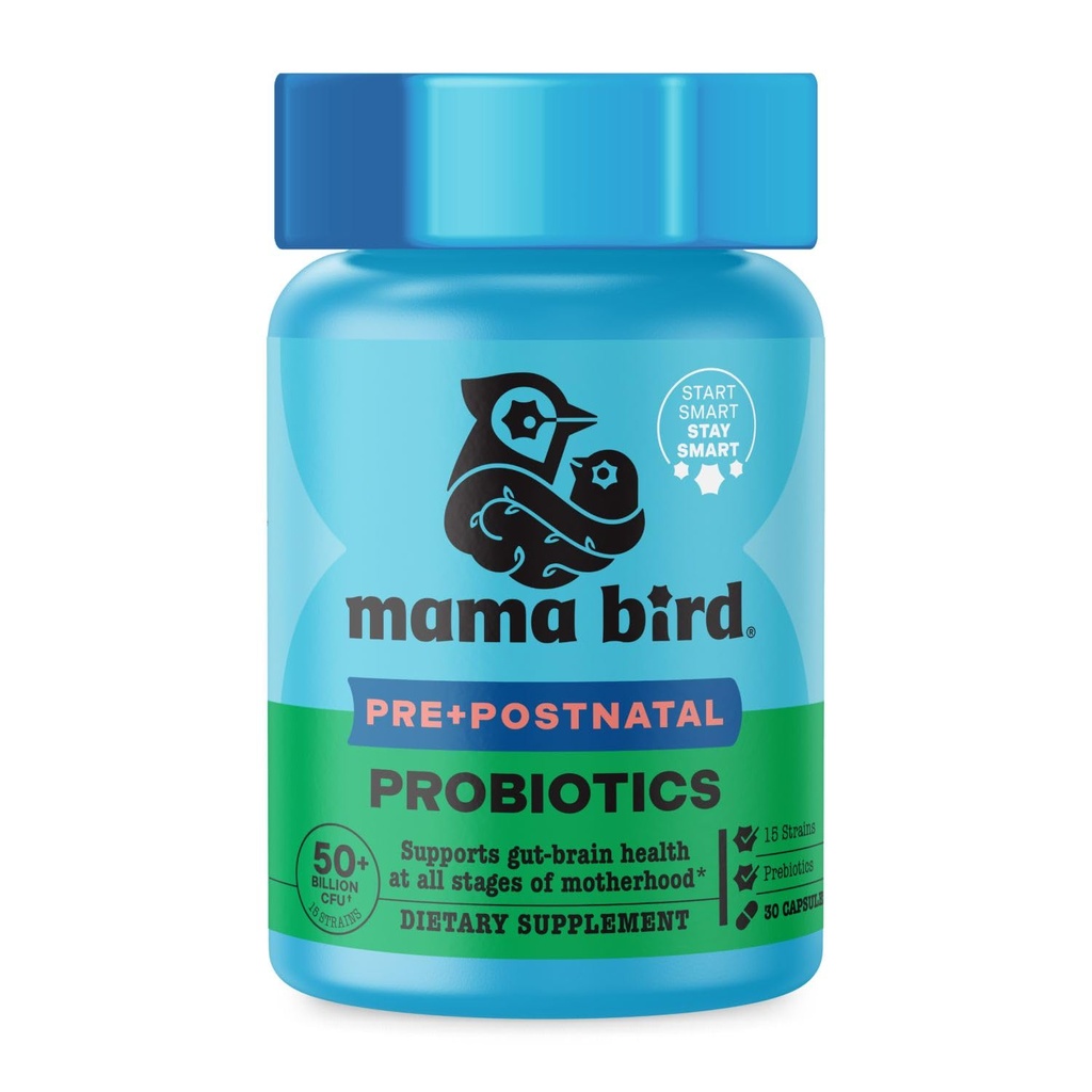 Mama Bird Probiotics - Digestive Health Supplement Aids Gut - Brain Support - 50 Billion CFU Multi-Probiotic Supplement for Women - Supports Healthy Gut Biome - 30 Capsules