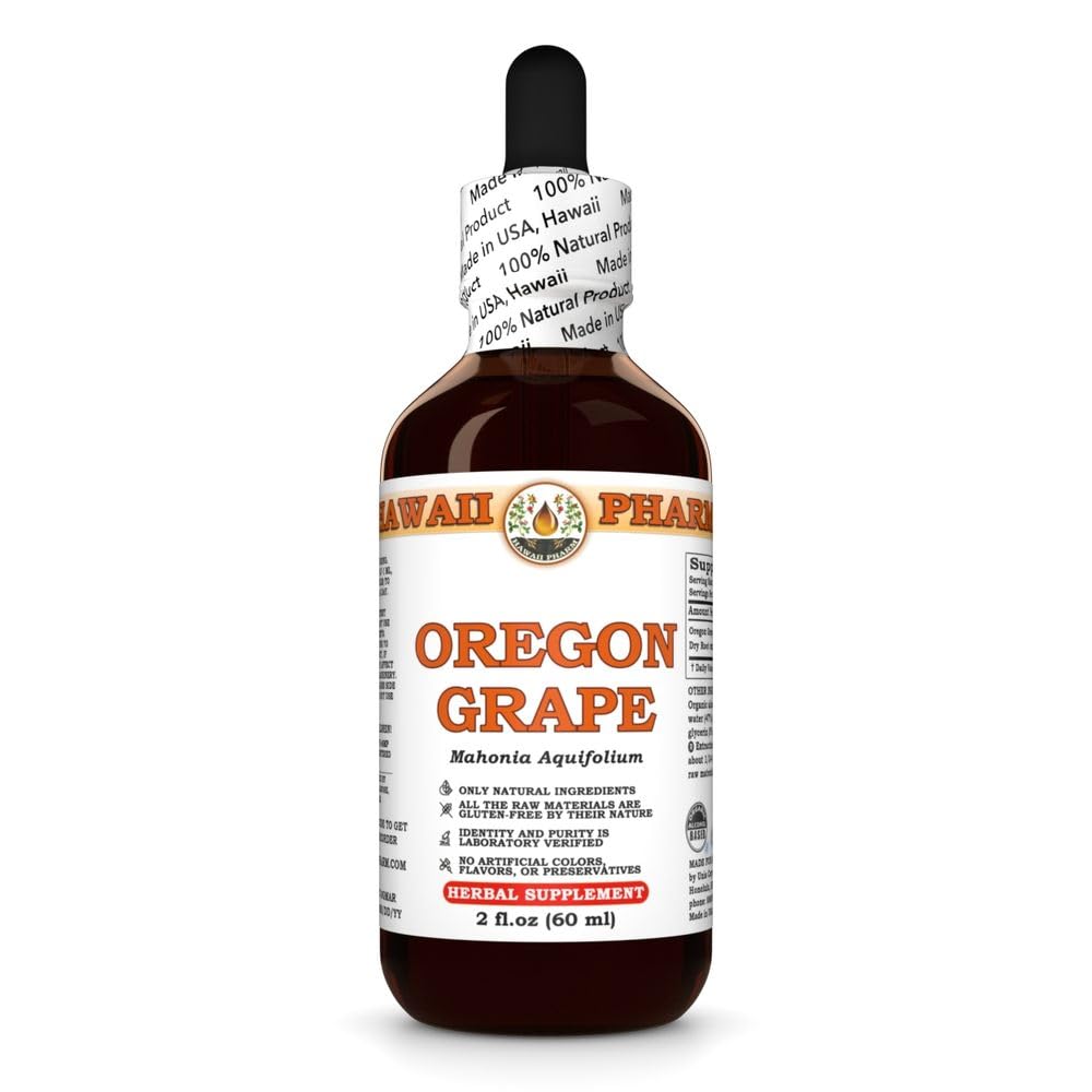 Hawaii Pharm Oregon Grape Extract, Tincture for Digestive Comfort, Supports Immune System, Promotes Positive Mood, Liver and Cleansing Support - 2 fl.oz