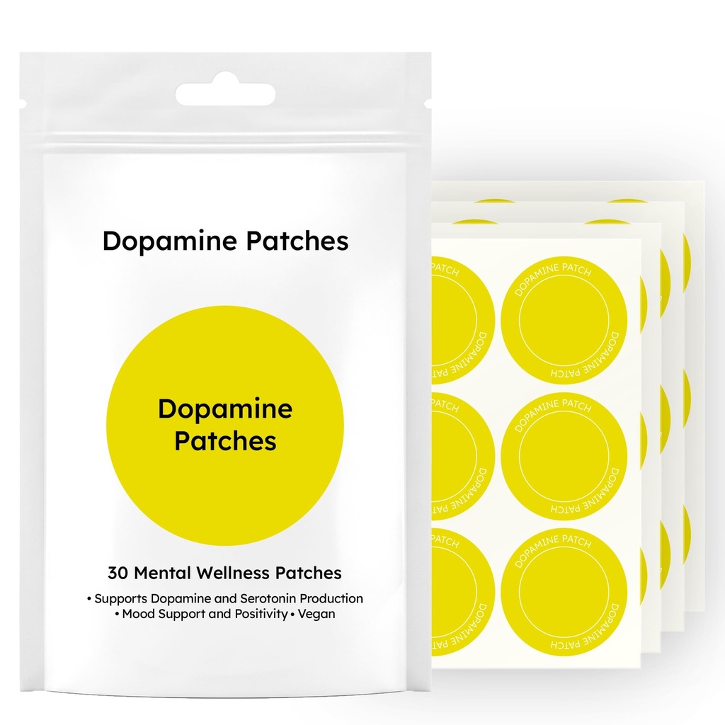 Dopamine Patches Extra Strength for Daily Mental Wellness, Plant-Based Mood Boost & Positivity Support Patch, Vegan Mood Balance Patch for Men and Women, 30 Count