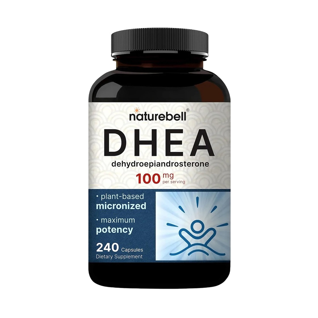 NatureBell DHEA 100mg - 240 capsules - DHEA 能源水平,免疫健康与健康老化支持补充 - 高度生物可用性* - 非GMO和Gluten Free