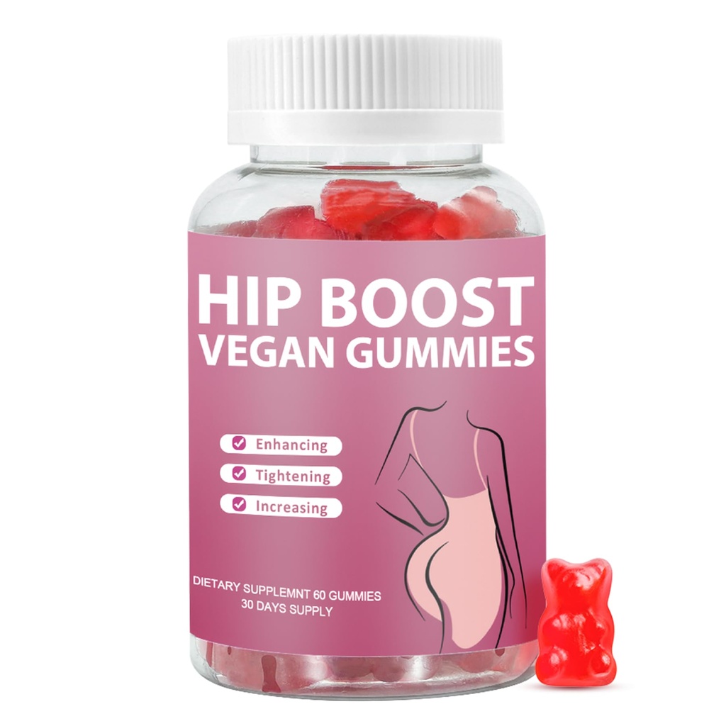 Natural BBL Gummies for Women Natural Curve, 60 Count Bear Shape Booty Gummies with Herbal Extracts & Multivitamins, Berry Flavor