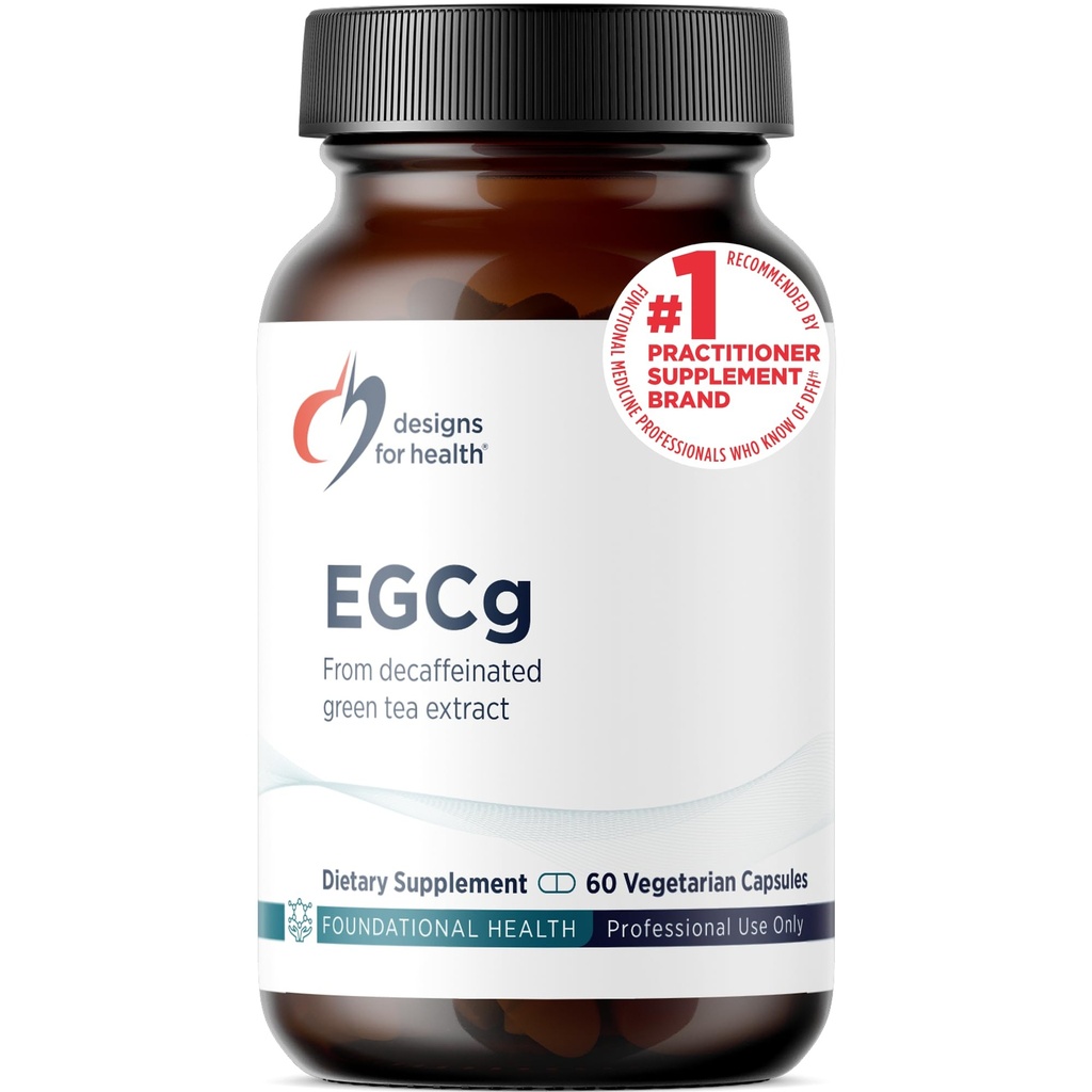 健康EGCg的设计 - 十咖啡因绿色茶叶提取(225mg) + 多酚抗氧化剂补充剂 - 非GMO Vegan绿色茶叶药丸(60 Capsules)