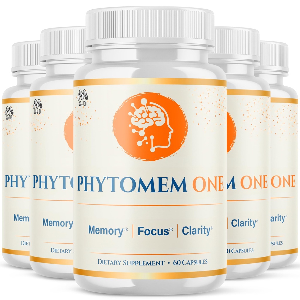 (5 Pack) Phytomem One Capsules, Official PhytomemOne Pills with All Natural Ingredients, Advanced Memory Support Supplement Brain Support Health and Wellness with Premium Multivitamins (300 Capsules)