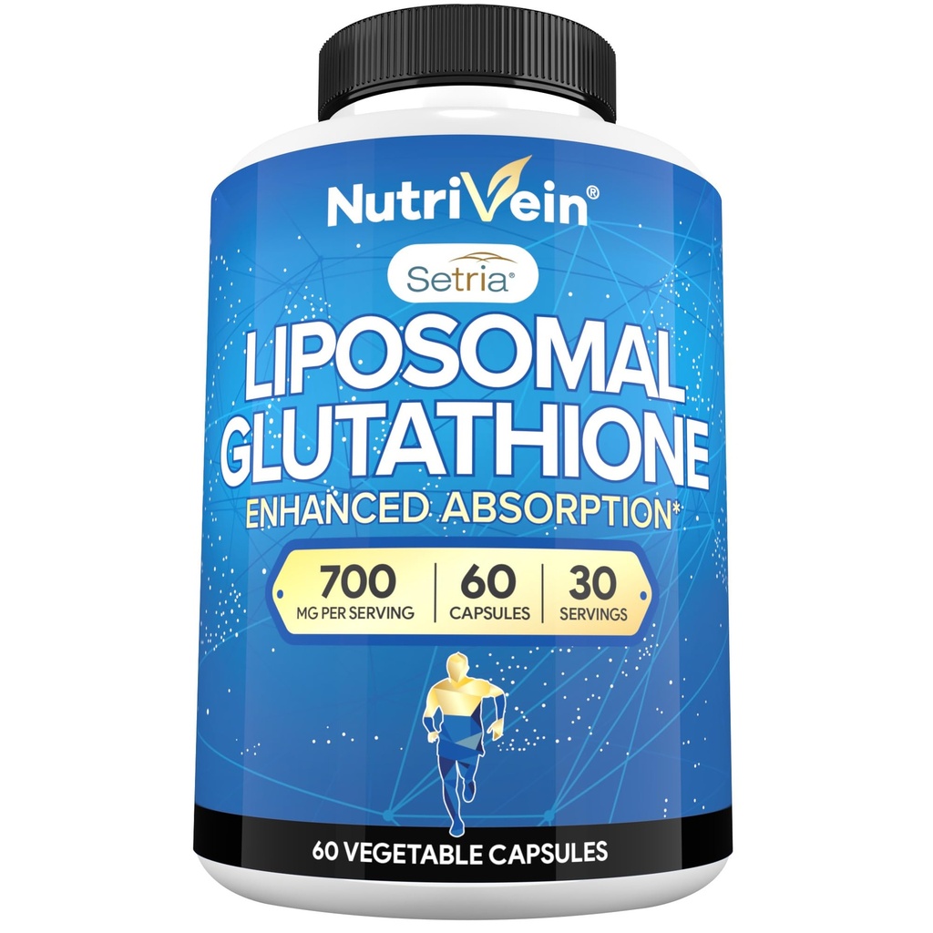 营养素 Premium Liposomal Glutathione 补充700 mg - 60 caps - 纯减少 Glutathione Setria - 主抗氧化剂 - 细胞保护、清洁、肝脏、脑、生命力和防御