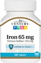 21世纪铁 65 Mg Ferrous Sulfate 325 Mg 平板电脑,120 Counters (Pack of 2)