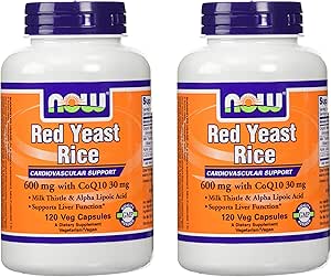 现时食品600mg红酵母大米 & 30mg Coq10, 120帽(包2)