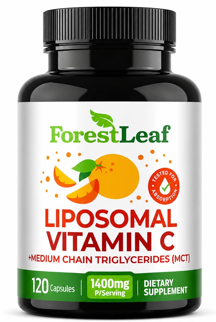 高剂量维生素 C Liposomal 补充 椰油脂肪酸 快速吸收 免疫支持 抗氧化剂 钴生产 120 Vegan Cap