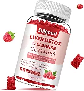 2 Pack Liver Cleanse Detox and Repair Gummies - Silymarin Milk Thistle Supplement with Artichoke, Dandelion and Elderberry - Liver Support Supplement - 120 Raspberry Flavored Gummies