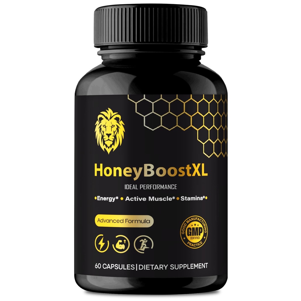 Honey Boost XL Capsules, Official HoneyBoost XL Supplement Pills - Maximum Strength, All Natural Formula for Energy, Stamina and Performance, HoneyBoostXL Pills Reviews (60 Capsules)
