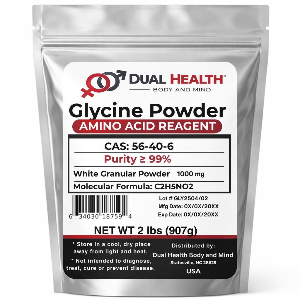 Glycine Powder (2 lbs) Pure Free Form Glycine Bulk Supplements, Sleep Amino Acid, Non-GMO, Gluten Free