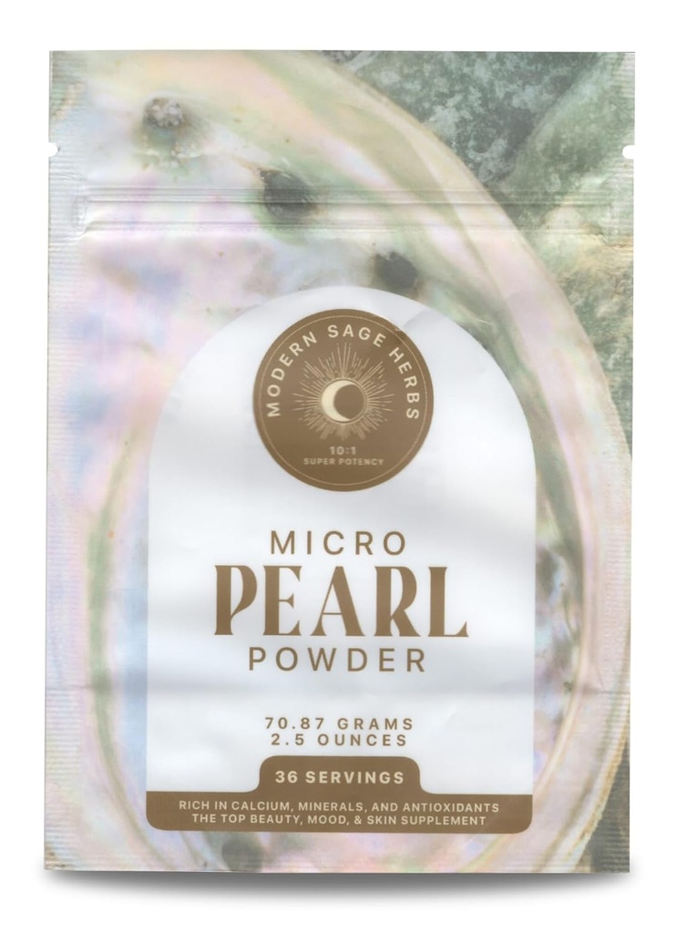 2.5oz Pure Pearl Powder 10:1 Super Concentrated Extract. 36 Servings. Supplement for Collagen, Anti-Aging and Antioxidant production. Supports Skin, Eyes, Nails, Radiant Beauty by Modern Sage Herbs.