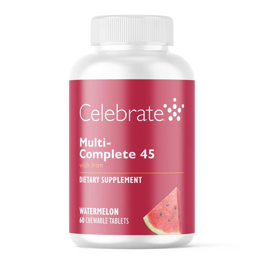 庆祝维他命多补品 Chewables, 45mg Iron – Daily Bariatric 多补品,用于袖盖胃切除术和胃旁塞外科患者 维他命与矿物质 – Melon (180片)