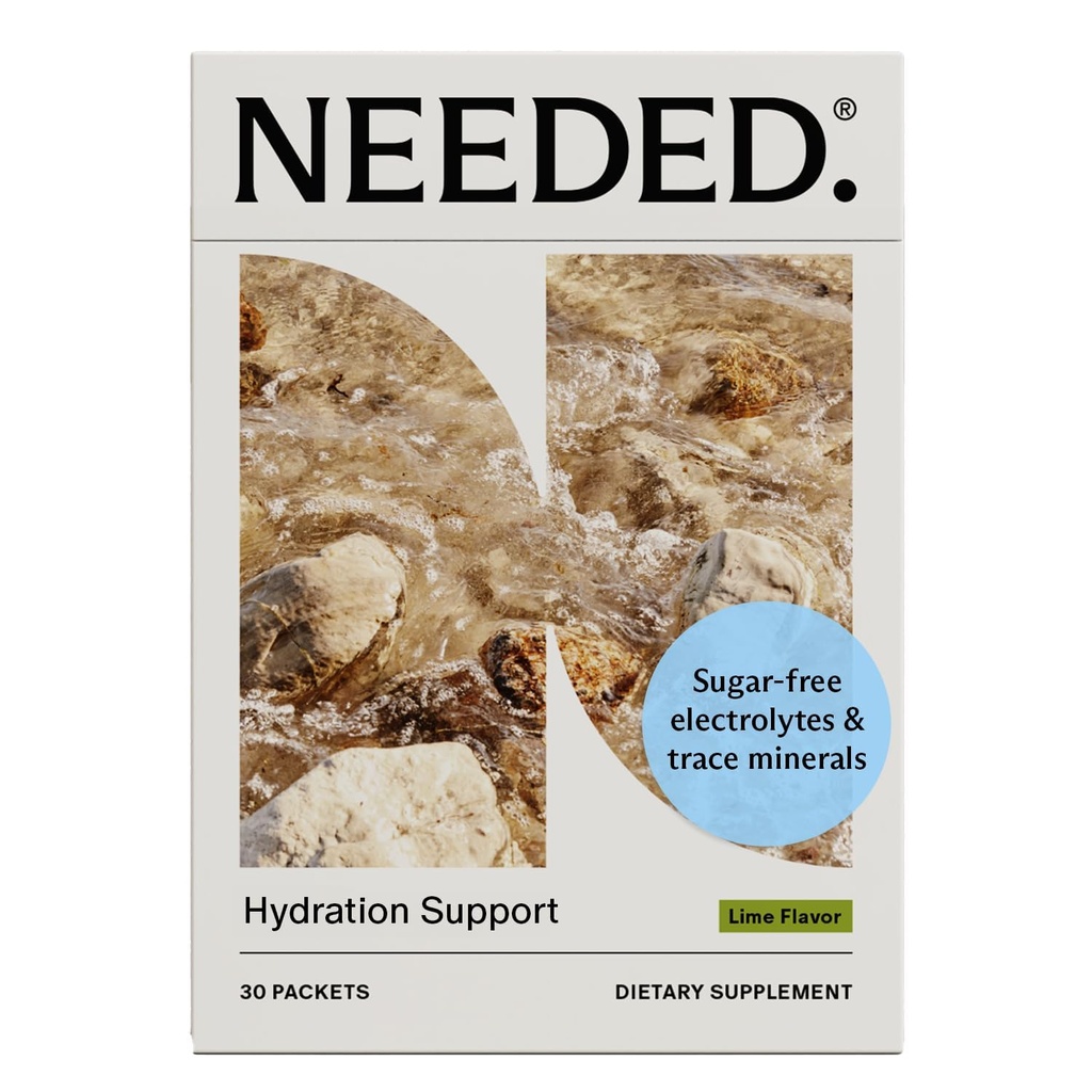 Needed. Hydration Support with Electrolytes & Trace Minerals – Electrolytes for Pregnancy & During Lactation - 30 Hydration Packets Lightly Sweetened with Hint of Lime