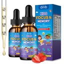 Kids Focus and Attention Drops with Phosphatidylserine, Lion’s Mane Mushroom, Magnesium Glycinate, Omega 3, Bacopa Monnier, Brain Supplements for Memory and Focus, Sleep Clam Mood, Strawberry 4 Fl Oz
