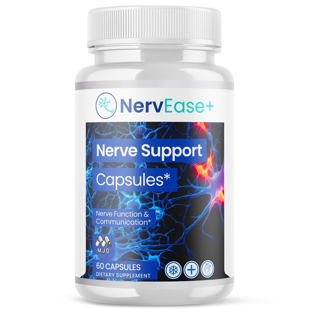Nervease Capsules, Nerv Ease Pills with All Natural Ingredients, Advanced Nervease Overall Health and Wellness Premium Vitamin Supplement Formula with Max Strength Multivitamins Support (60 Capsules)