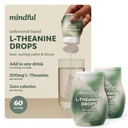 2 Pack Mindful L-Theanine Liquid Drops - 200mg Double Strength Fast Acting L Theanine Supplement - Natural Calm, Focus & Mood Support - Unflavored, Add to Any Drink | 60 Servings