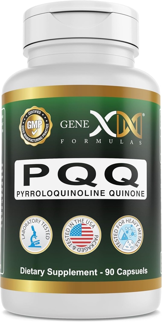 Genex Formulas 20mg PQQ Pyrroloquinoline Quinone (90 Capsules) | Supports Mitochondria, Cardiovascular, and Cognitive Health - Non-GMO, Gluten Free, Vegetarian - 90 Day Supply
