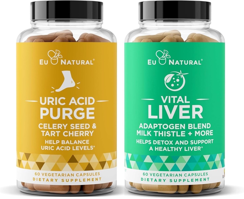 清洗! Uric Acid Flush and Virtual Liver Bundle - Detox, Cleanse, 以及为联合支持和主动行动加最佳Liver功能和消化健康进行修复