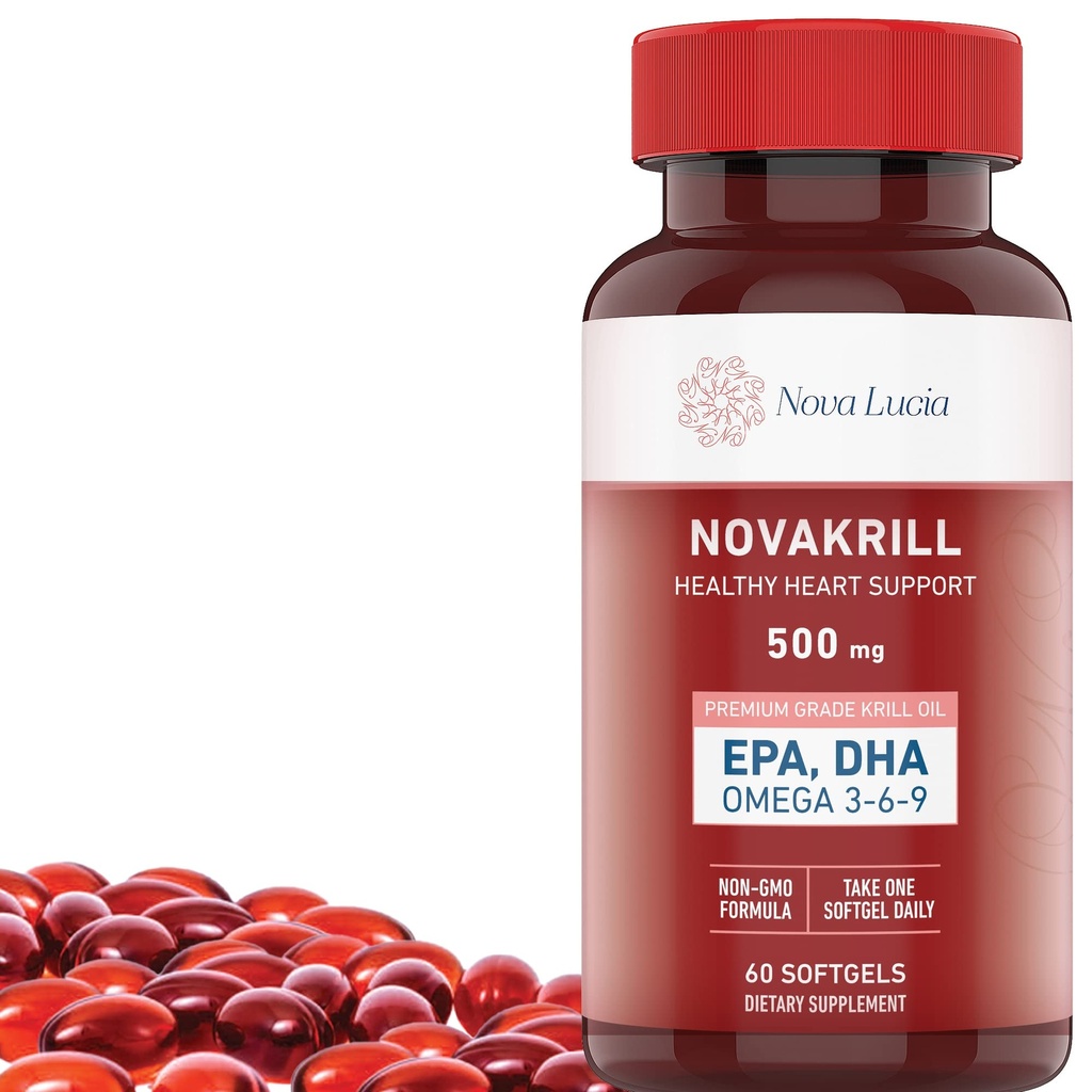 NovaKrill Krill Origa 3 Supplement – 1000mg 软胶与环保局,DHA,Astaxanthin – 无鱼后味 – 容易吞咽南极Krill 石油 – 60 液态卡普尔