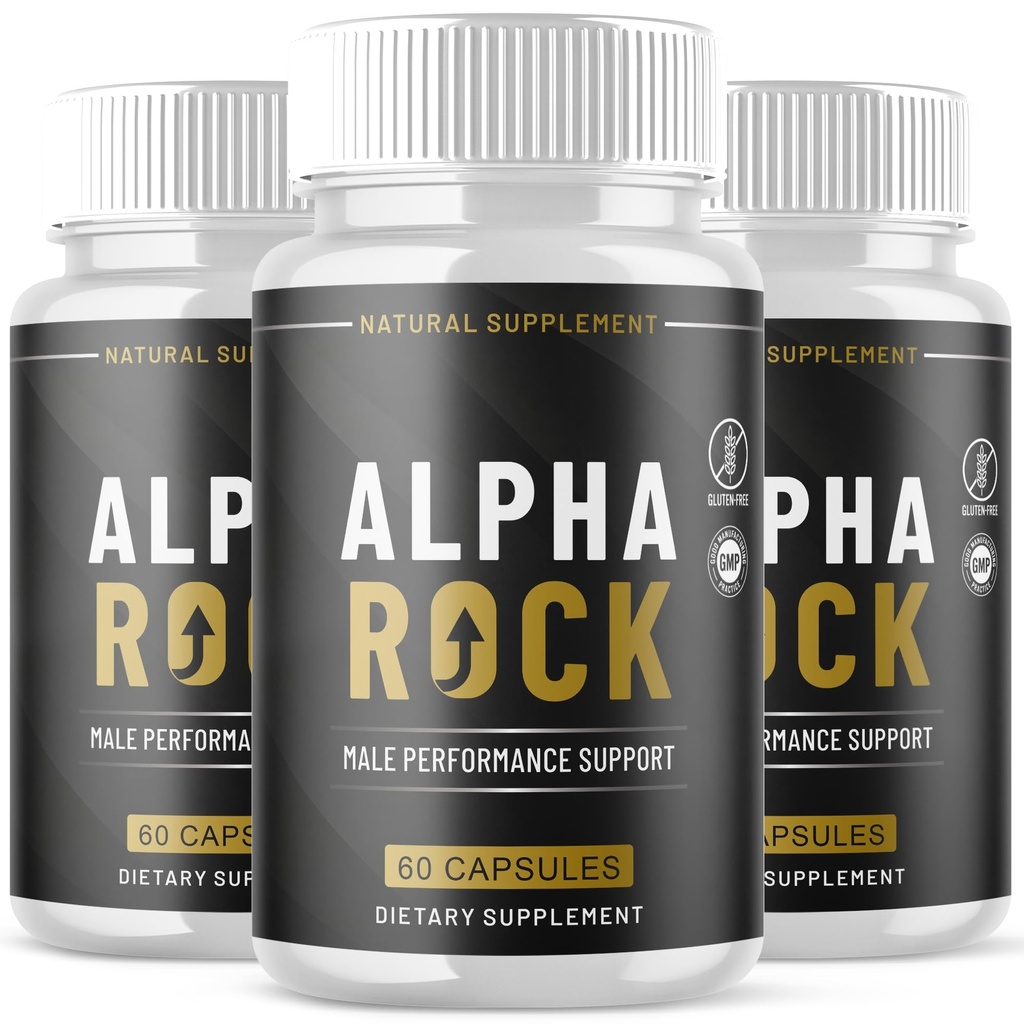 (3 Pack) Alpha Rock Pills for Men, AlphaRock Male Capsules with All Natural Ingredients, Advanced Formula Men's Health and Wellness Pills with Maximum Strength Multivitamins Support (180 Capsules)