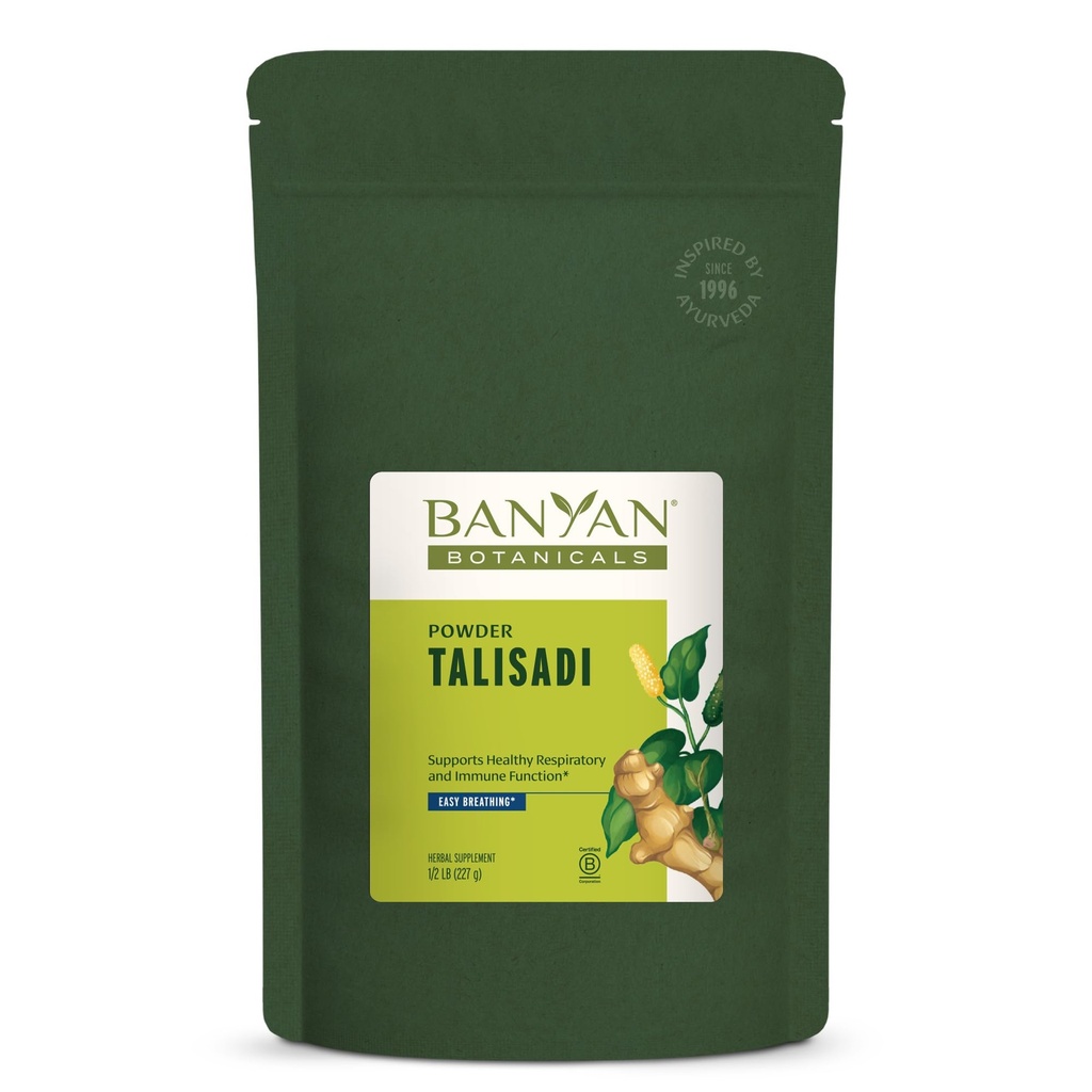 Banyan植物学 Talisadi Powder – 有机免疫补充剂 用于呼吸和肺部支持* – 1⁄2 lb. 可持续源头 非GMO Vegan