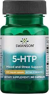Swanson Extra Force 5-HTP - 成人自然睡眠支持补充 - 促进情感福祉和用自然成份支持(60 Capsules,每人100毫克)