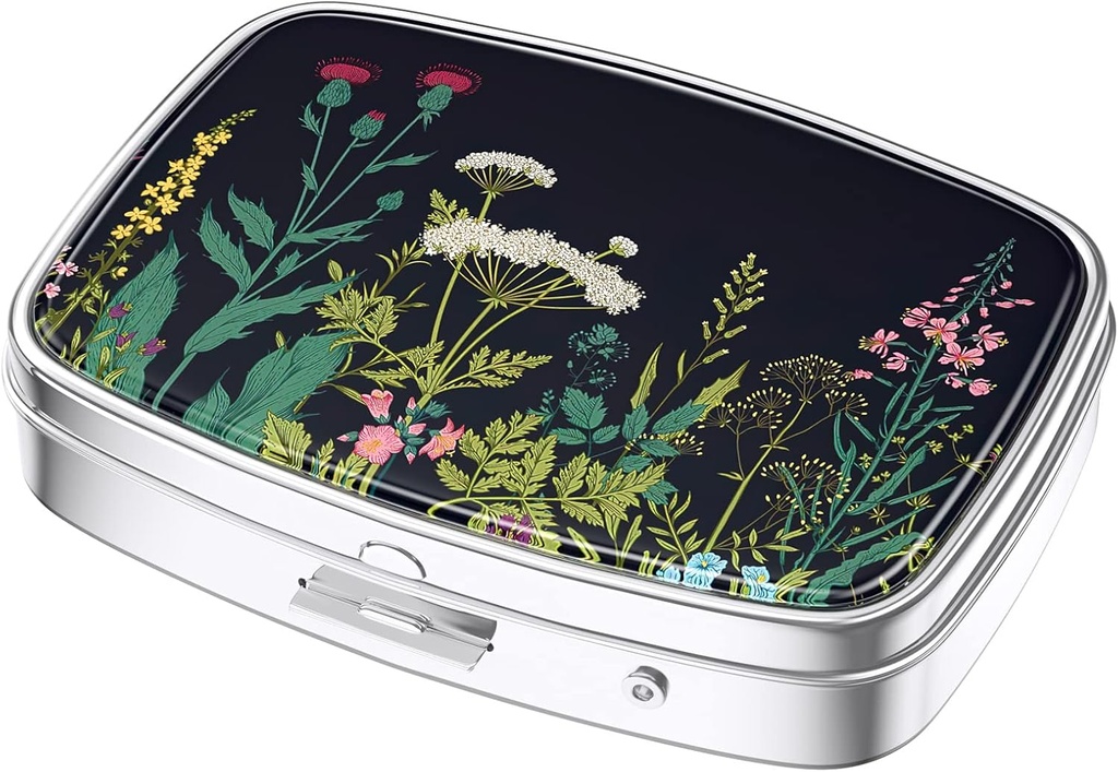 Nipichsha药盒、Purse & Pocket小药盒、Cute Travel Medicine组织者、便携式药品容器持有者以持有维生素、药品、鱼油和补充剂、Dandelion