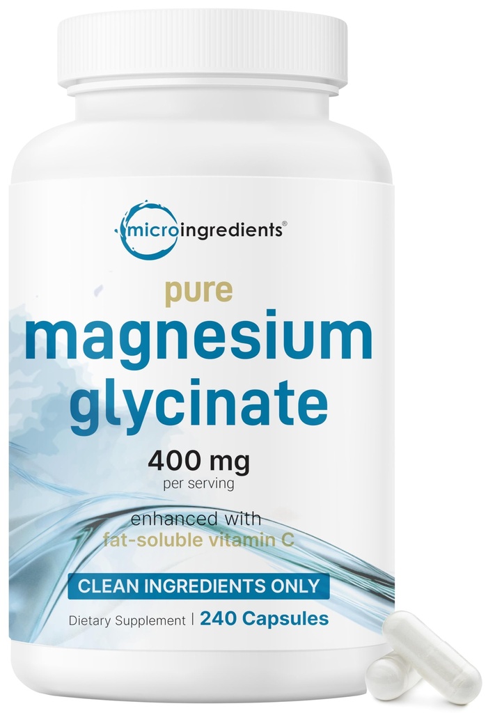 微成份 甘化镁 400mg 单人服务,240 Capsules → Potent Elemental Form, 100% Chelate, 高吸收 → 健康肌肉,骨骼, & Mood 支持补充 → {非GMO}