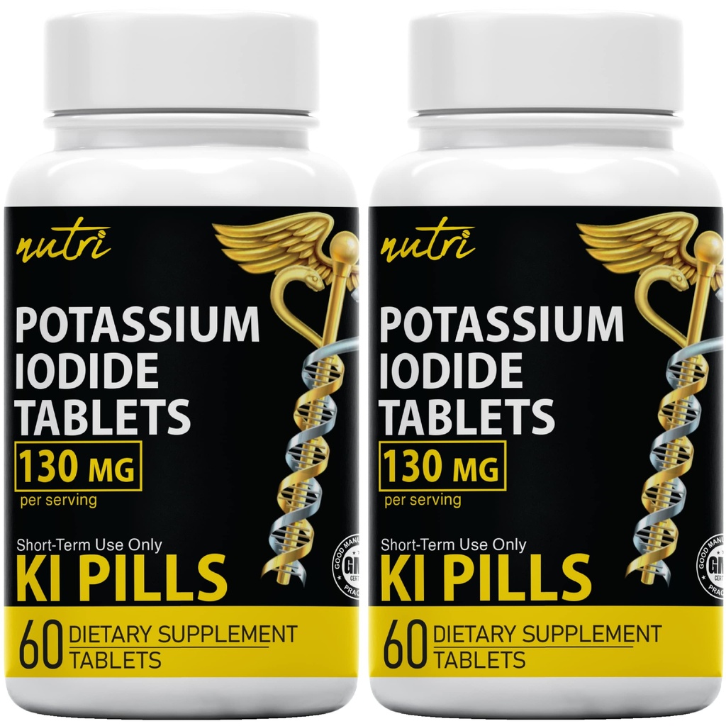 天然融合碘化钾片 130 mg (Pack of 2) - (120  Tablets) EXP 10/2032 - Kills - Yoduro de potasio (英语).