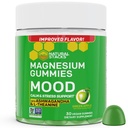Mood Magnesium Gummys - 200mg Magnesium Citrate & 125mg Senshwagandha Gummys - 配L Theanine 用于冷静和压力支持 - Mag Citrate and Ashwagandha 补编 - 30 绿色苹果