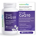 NatureCity True-CoQ10 Ubiquinol 100mg Highly Absorbable and Stablized Kaneka QH CoQ10 Heart, Brain and Cellular Energy Supplement - (30 Soft Gels) Active CoQ10 as Ubiquinol
