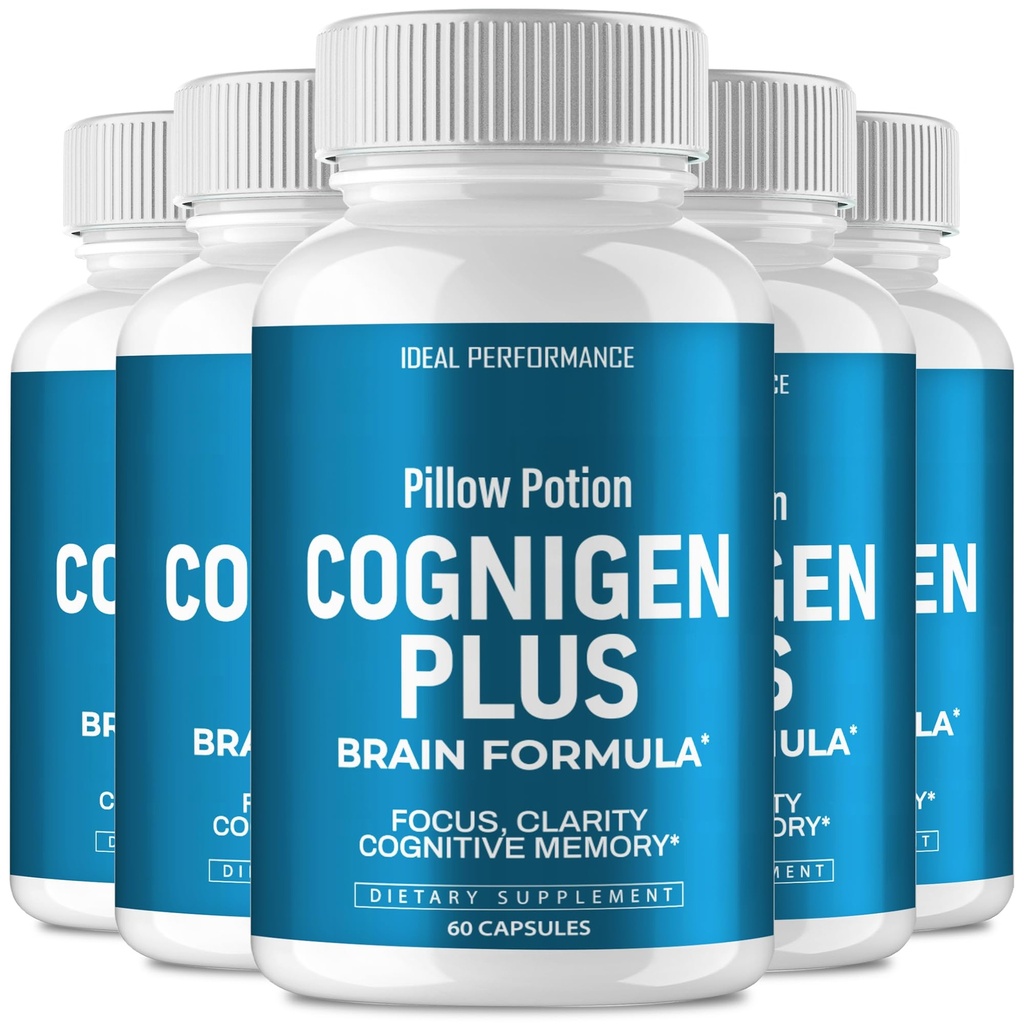Cognigen Plus Capsules, Official Cognigen Plus Supplement for Brain Health & Memory Support Pills - Maximum Strength, Advanced Nootropic Pills, All Natural CognigenPlus Support Reviews (5 Pack)