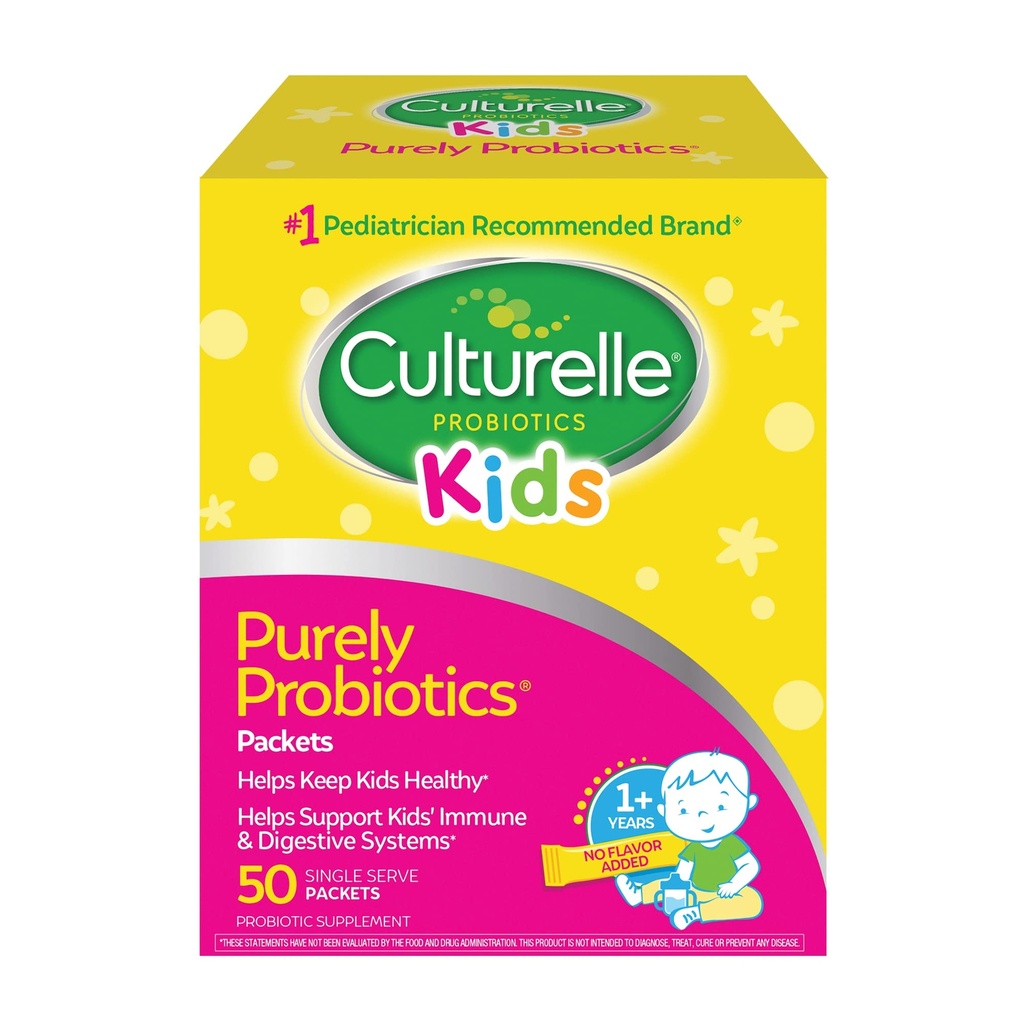 Culturelle Kids Daily Probiotic Packets for Kids, (Ages 3+) - 50 Count – From the #1 Pediatrician-Recommended Brand – Flavorless Daily Probiotics for Digestive Health & Immune Support