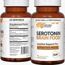 Natural STACKS Serotonin Brain Food w/L-Tryptophan & Rhodiola Rosea - 摩德支持补编 - 推广正面摩德,冷静,压力缓解 - 快乐摩德和脑支持补编 - 75个卡普尔