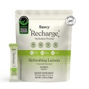 Savvy Recharge Electrolyte Powder, Sugar Free Conscious Hydration Drink with Sodium, Magnesium, Potassium & Glycine, Lemon Flavor, for Muscle Health, 20 Sachets of 6g