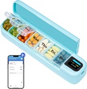 Daviky Smart Pill 组织者与警报,蓝牙日报,一天一次 Pill 盒装有APP的7天,每周旅行 Pill 案例,可携带 Pill 提醒药品、补充品和维生素(绿色)