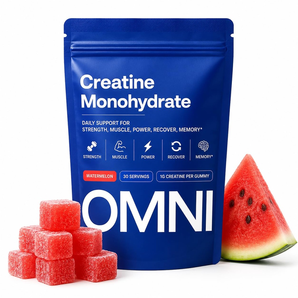 Creatine Monohydrate Gummies, Delicious Watermelon Flavor, Easy Daily Creatine Support, No Powders or Mixing, Portable Gummy Supplement for Active Lifestyles, 30 Servings，1pc