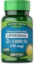 (原始内容存档于2018-09-21). Nature's Truth Liposomal Vitamin D3 | 5000 IU | 60 Softgels | Non-GMO & Gluten Free Supplement.