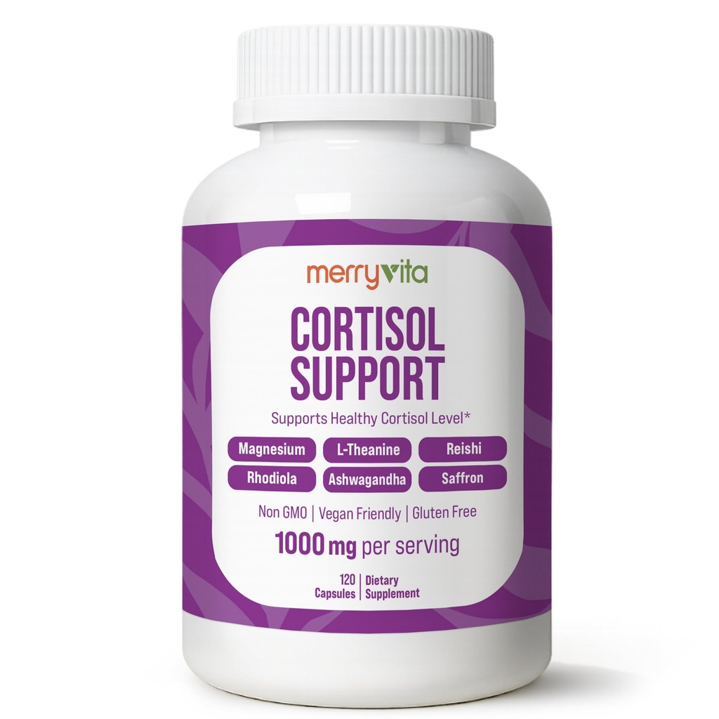 Cortisol Support Supplement for Women & Men | Ashwagandha, Magnesium Glycinate, L-Theanine & Rhodiola | Supports Healthy Cortisol Levels, Relaxation, Calm Mood & Mental Clarity | 120 Vegan Capsules